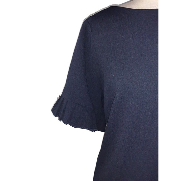 NEW TOMMY HILFIGER Plus Sz 16W Shift Dress Blue Short Sleeve Stretch Knee Length - Picture 2 of 5